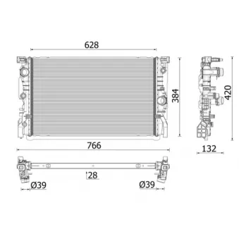 Radiateur, refroidissement du moteur MAHLE CR 2635 000P