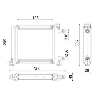Radiateur, refroidissement du moteur MAHLE CR 2642 000P