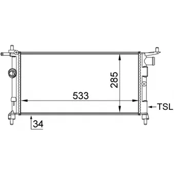 Radiateur, refroidissement du moteur MAHLE CR 268 000S