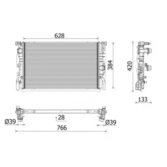 Radiateur, refroidissement du moteur MAHLE CR 2696 000P