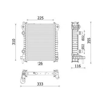 Radiateur, refroidissement du moteur MAHLE CR 2707 000P