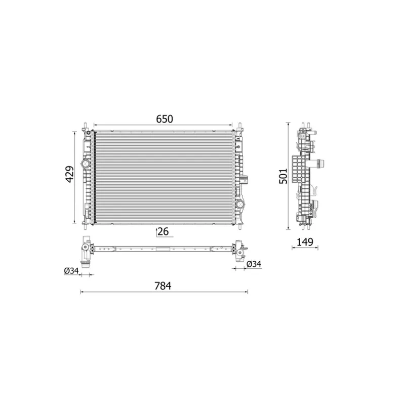 Radiateur, refroidissement du moteur MAHLE CR 2710 000P