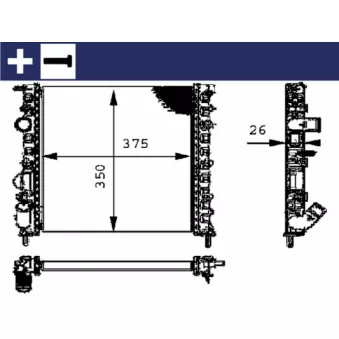 Radiateur, refroidissement du moteur MAHLE CR 308 000S