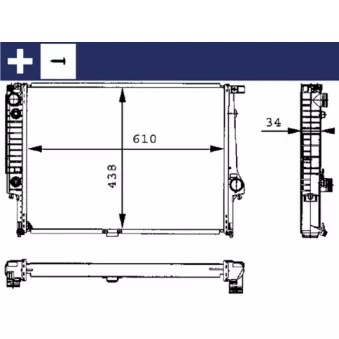 Radiateur, refroidissement du moteur MAHLE CR 326 001S