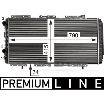Radiateur, refroidissement du moteur MAHLE CR 34 000P