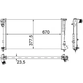 Radiateur, refroidissement du moteur MAHLE CR 433 000S