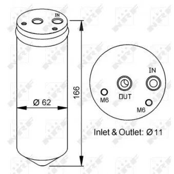 Filtre déshydratant, climatisation NRF 33195