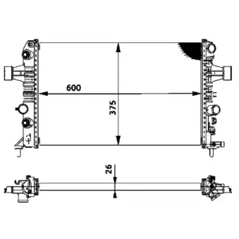 Radiateur, refroidissement du moteur MAHLE CR 574 000P