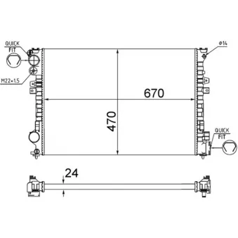 Radiateur, refroidissement du moteur MAHLE CR 587 001S