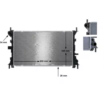 Radiateur, refroidissement du moteur MAHLE CR 628 000S