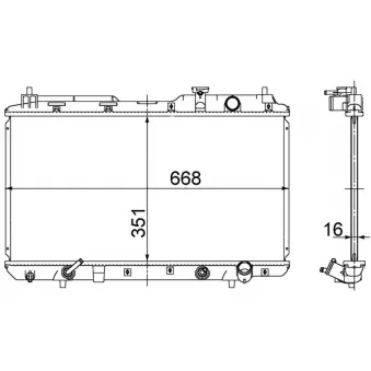 Radiateur, refroidissement du moteur MAHLE CR 740 000S
