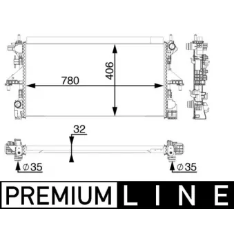 Radiateur, refroidissement du moteur MAHLE CR 806 000P