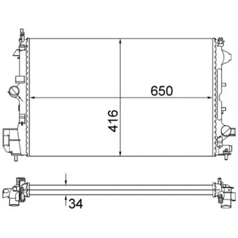 Radiateur, refroidissement du moteur MAHLE CR 835 001S