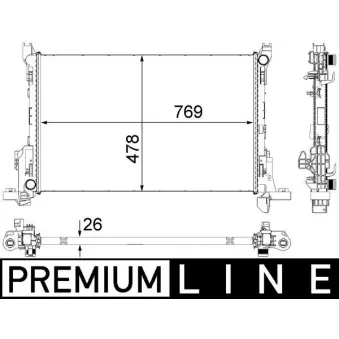 Radiateur, refroidissement du moteur MAHLE CR 84 000P