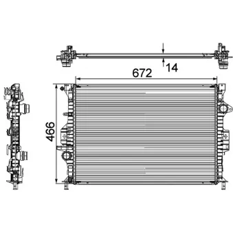 Radiateur, refroidissement du moteur MAHLE CR 906 000P
