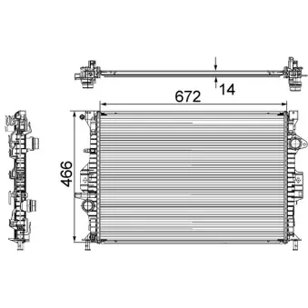 Radiateur, refroidissement du moteur MAHLE CR 906 000S