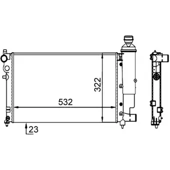 Radiateur, refroidissement du moteur MAHLE CR 91 000S