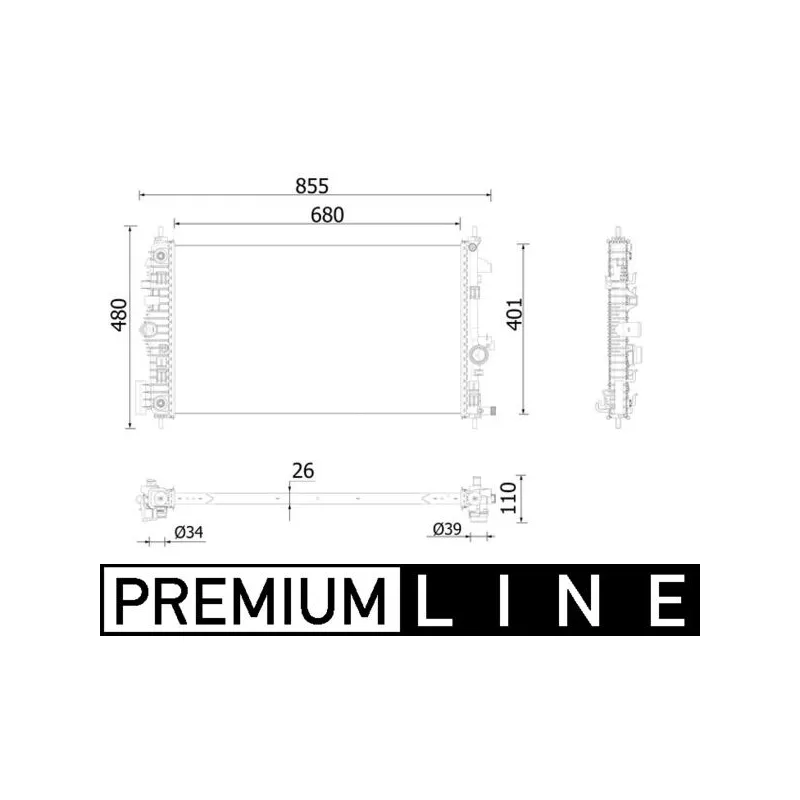 Radiateur, refroidissement du moteur MAHLE CR 928 000P