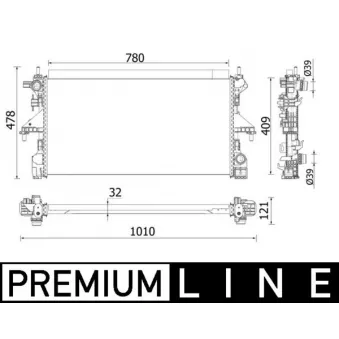 Radiateur, refroidissement du moteur MAHLE CR 934 000P