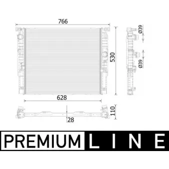 Radiateur, refroidissement du moteur MAHLE CR 938 000P