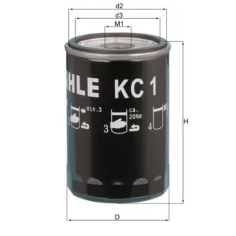 Filtre à carburant MAHLE KC 1