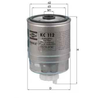 Filtre à carburant MAHLE KC 112