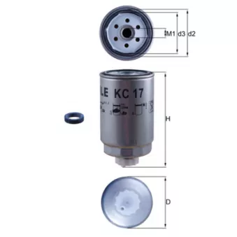 Filtre à carburant MAHLE KC 17D
