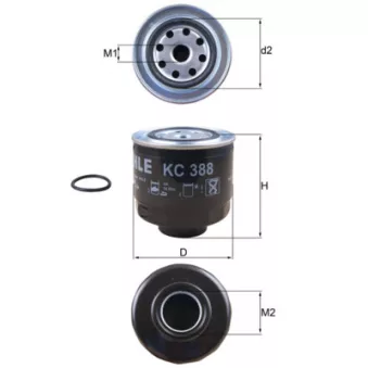 Filtre à carburant MAHLE KC 388D