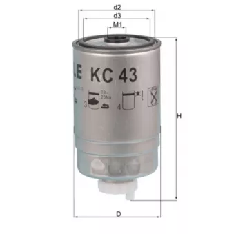 Filtre à carburant MAHLE KC 43