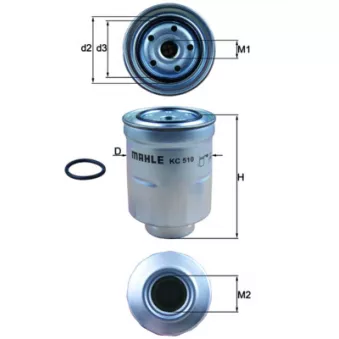 Filtre à carburant MAHLE KC 510D