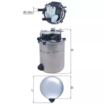 Filtre à carburant MAHLE KL 1027