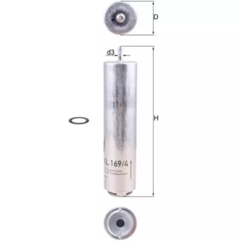 Filtre à carburant MAHLE KL 169/4D