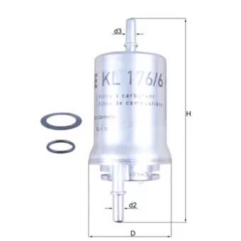 Filtre à carburant MAHLE KL 176/6D