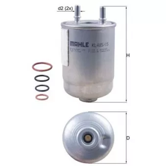 Filtre à carburant MAHLE KL 485/15D