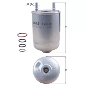 Filtre à carburant MAHLE KL 485/19D