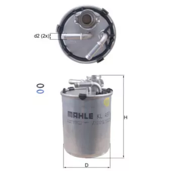 Filtre à carburant MAHLE KL 497D