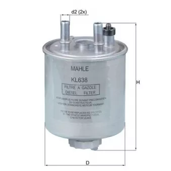 Filtre à carburant MAHLE KL 638
