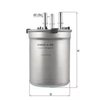 Filtre à carburant MAHLE KL 838