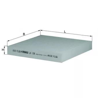 Filtre, air de l'habitacle MAHLE LA 136