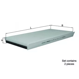 Filtre, air de l'habitacle MAHLE LA 173/S