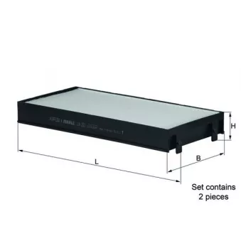 Filtre, air de l'habitacle MAHLE LA 221/S