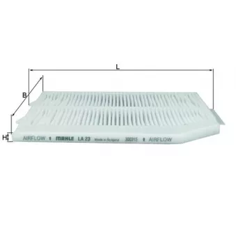 Filtre, air de l'habitacle MAHLE LA 23