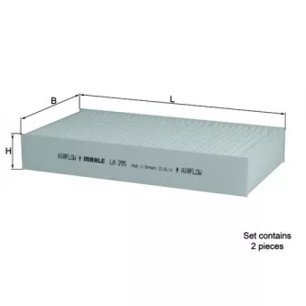 Filtre, air de l'habitacle MAHLE LA 295/S