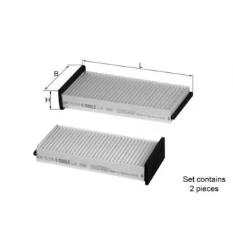 Filtre, air de l'habitacle MAHLE LA 366/S