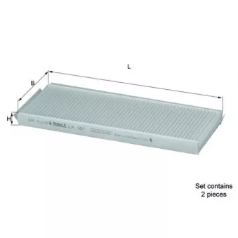 Filtre, air de l'habitacle MAHLE LA 391/S