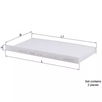 Filtre, air de l'habitacle MAHLE LA 468/S
