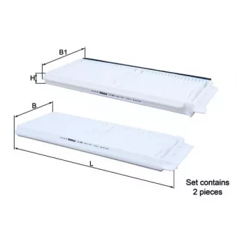 Filtre, air de l'habitacle MAHLE LA 483/S