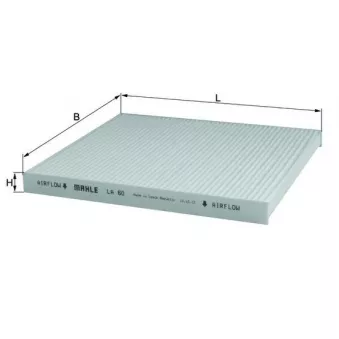 Filtre, air de l'habitacle MAHLE LA 60