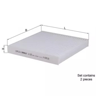Filtre, air de l'habitacle MAHLE LA 630/S