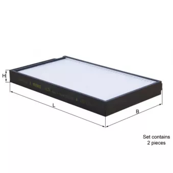 Filtre, air de l'habitacle MAHLE LA 634/S